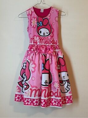 Kids size 6/7 My Melody Sanrio Pink Floral Sleeveless Dress